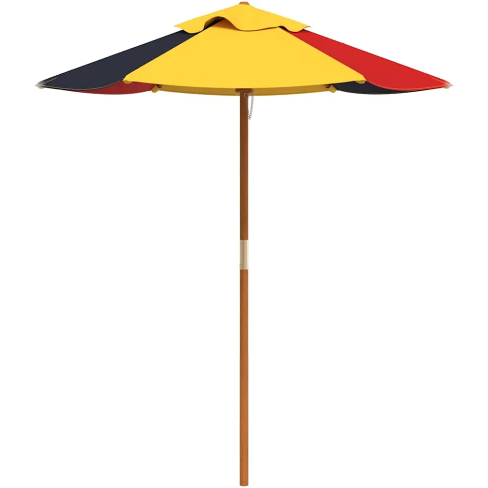 vidaXL Picknicktafel voor 4 kinderen met parasol massief vurenhout bruin, foto 4
