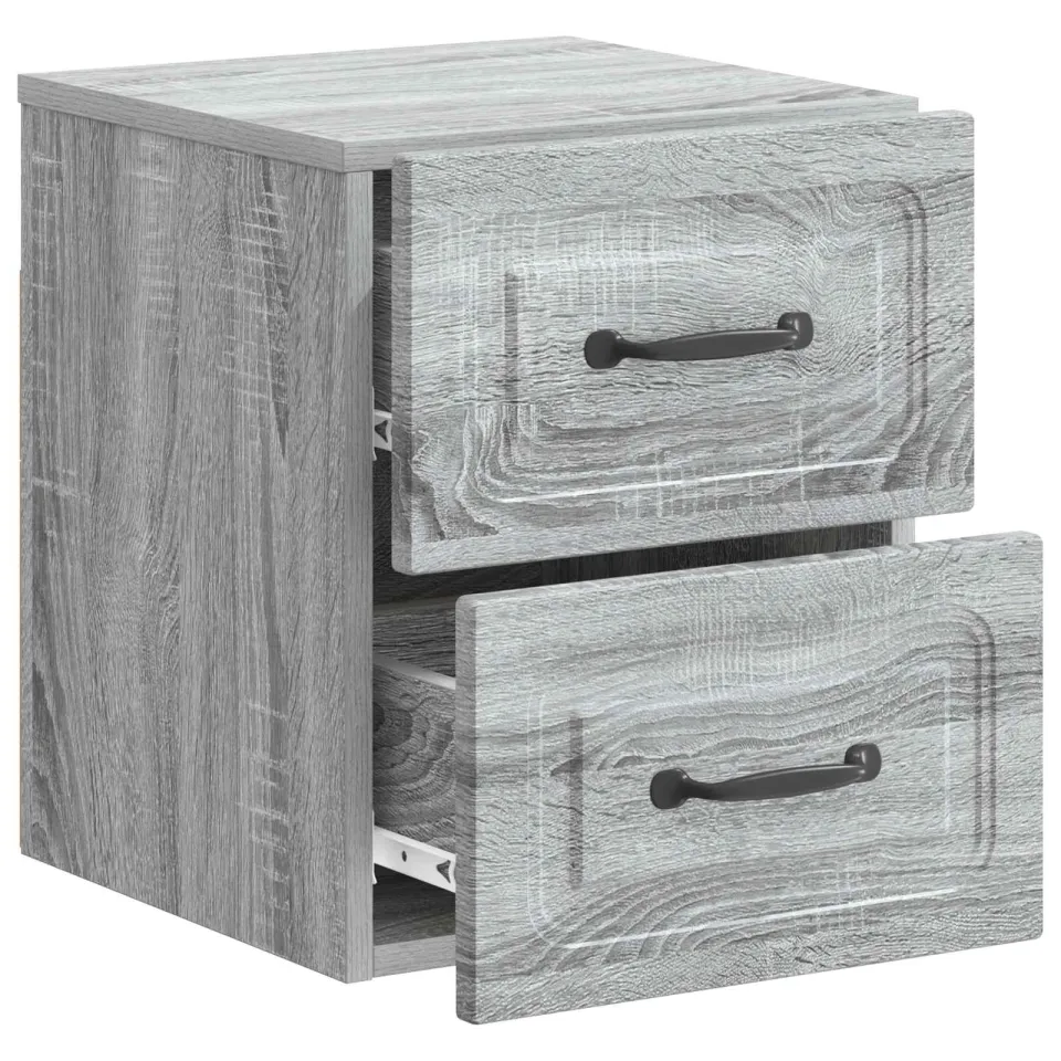 vidaXL Wandbeugel Bedkast Grijs sonoma 34,5 x 33 x 40 cm Bewerkt hout, foto 3