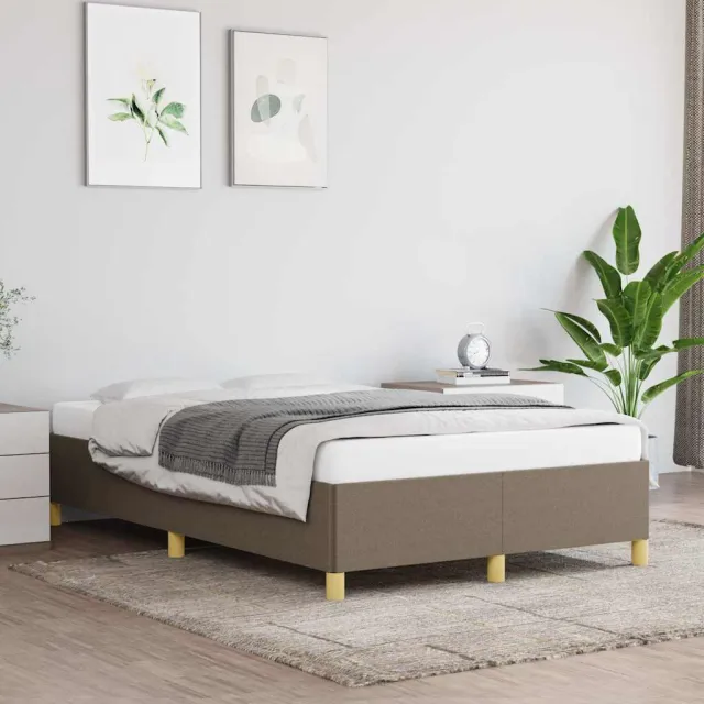 vidaXL Bedframe zonder matras 120x200 cm stof taupe