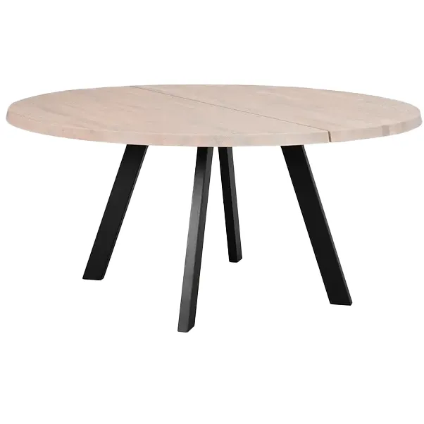 Rowico Home Fred houten eettafel whitewash - Ø160 cm Bruin