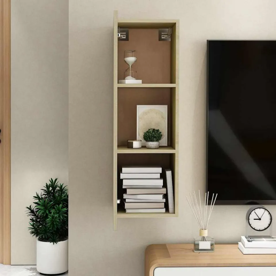 vidaXL Tv-meubel 30,5x30x90 cm bewerkt hout sonoma eikenkleurig, foto 3