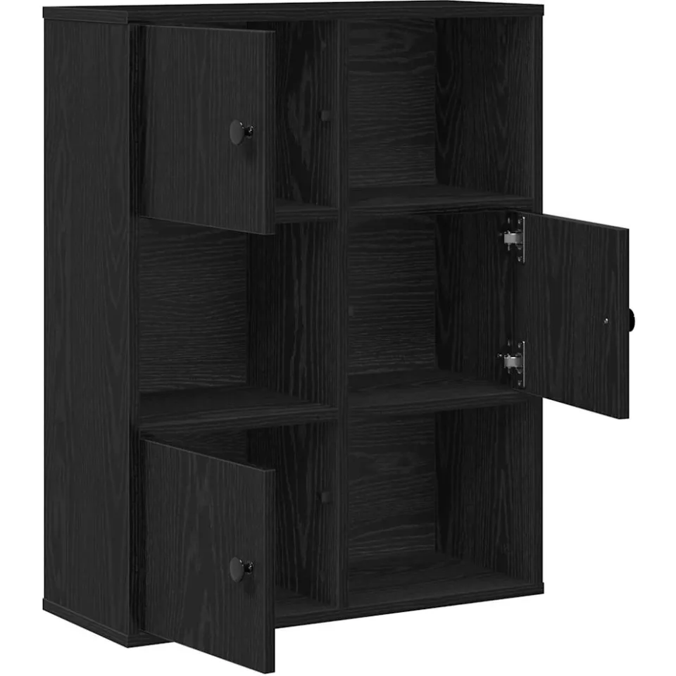vidaXL Boekenkast 60x24x76,5 cm bewerkt hout zwart eikenkleurig, foto 4