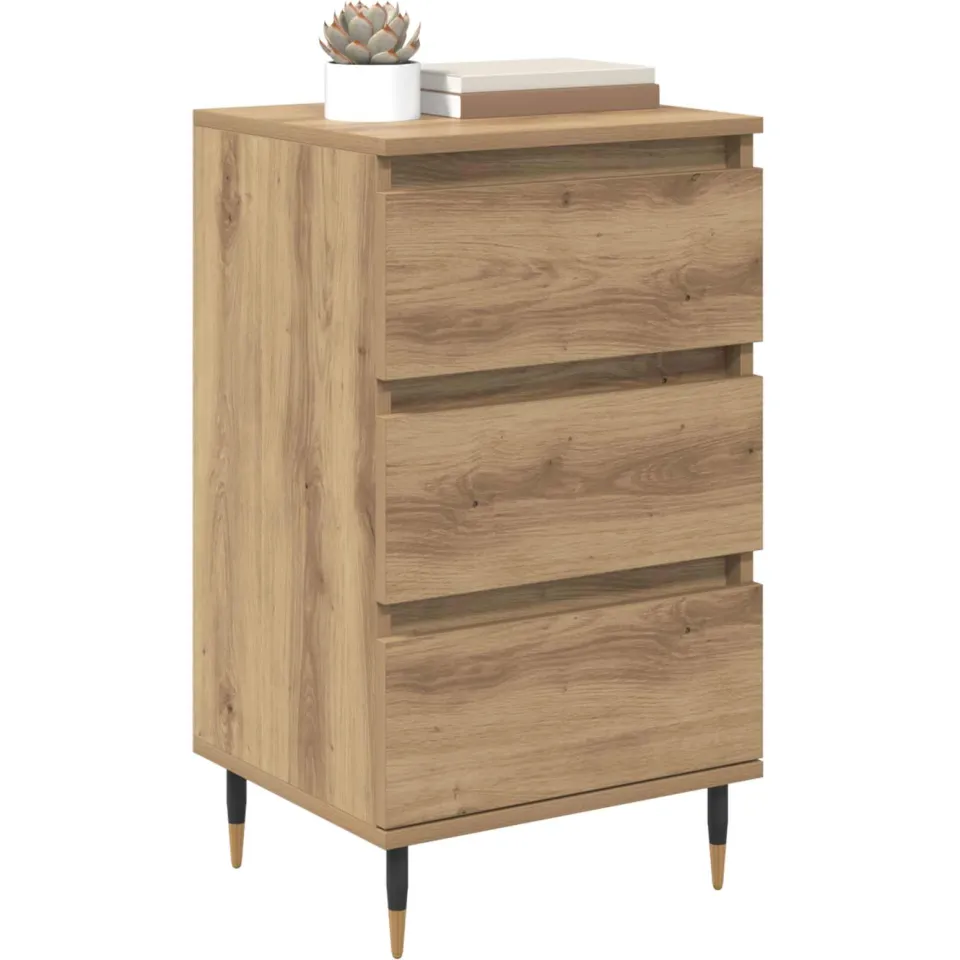 vidaXL Dressoir artisanaal eikenkleurig 35 x 40 x 70 cm Bewerkt hout Bruin