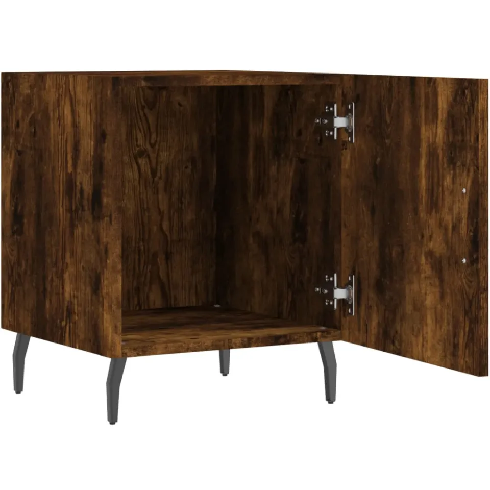 vidaXL Nachtkastjes 2 st 40x40x50 cm bewerkt hout gerookt eikenkleurig