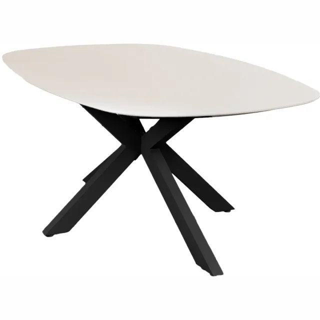Madison Deens ovale tuintafel Barletta 180 cm | 4 personen | Sandstone/Black | Kunststof & aluminium