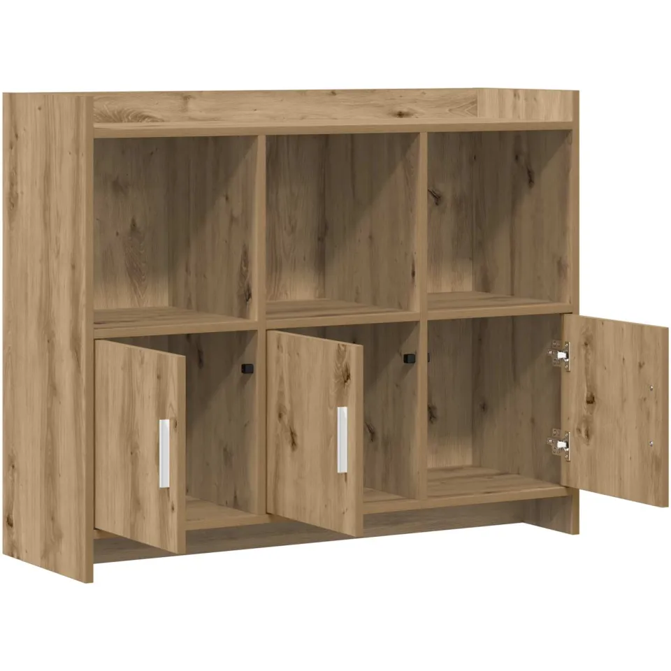 vidaXL Dressoir Artisanaal eiken 98,5 x 33 x 80 cm Bewerkt hout, foto 4
