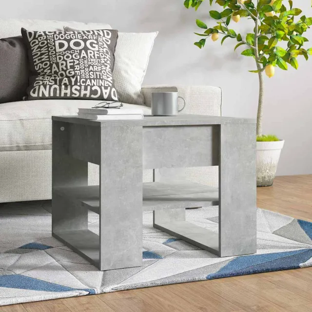 vidaXL Salontafel 55,5x55x45 cm bewerkt hout betongrijs grijs, foto 2