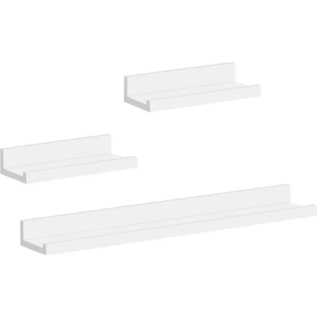 Klarven Wandplank Zwevend Wit - Wandplank - Zwevende Wandplank - Wandplank Wit - Floating Shelf - Zwevend design, Ruimtebesparend en veilig - 3-delige set 60x30cm