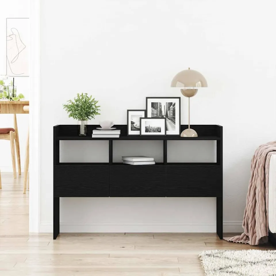 vidaXL Dressoir Zwart Eiken 105 x 30 x 70 cm Bewerkt hout, foto 3