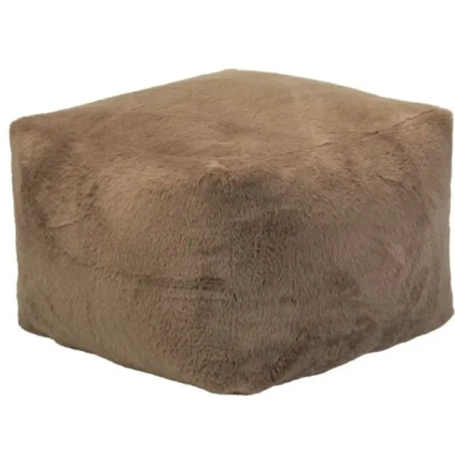 Home & Styling Faux Fur Poef - 40x40cm - Bruin Multi