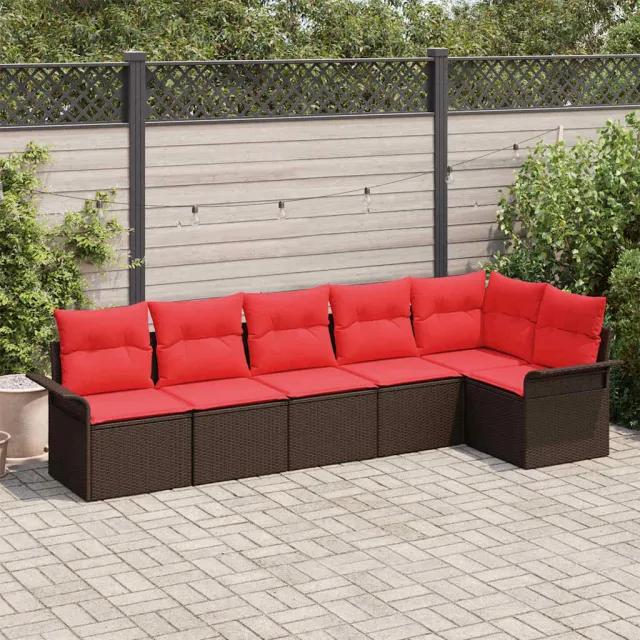vidaXL Tuin Sofa Set 6 st Bruin poly rattan, foto 2
