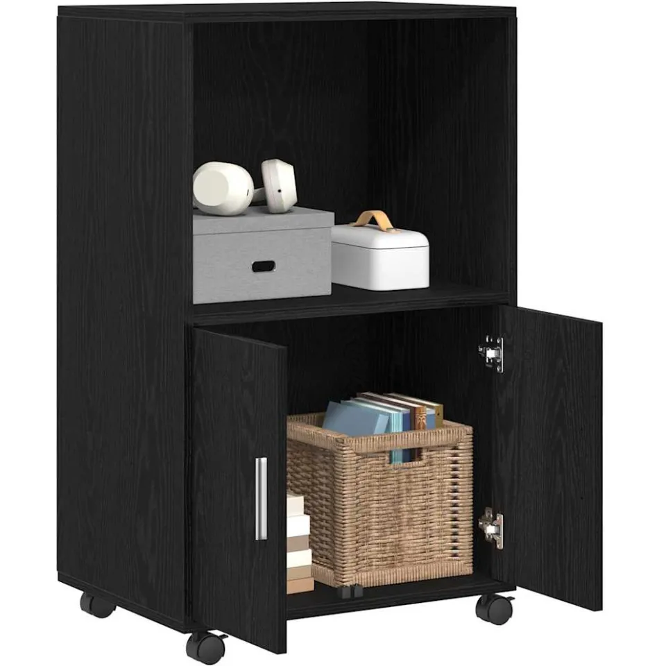vidaXL Kast Zwart Eiken 55 x 40 x 82 cm, foto 3
