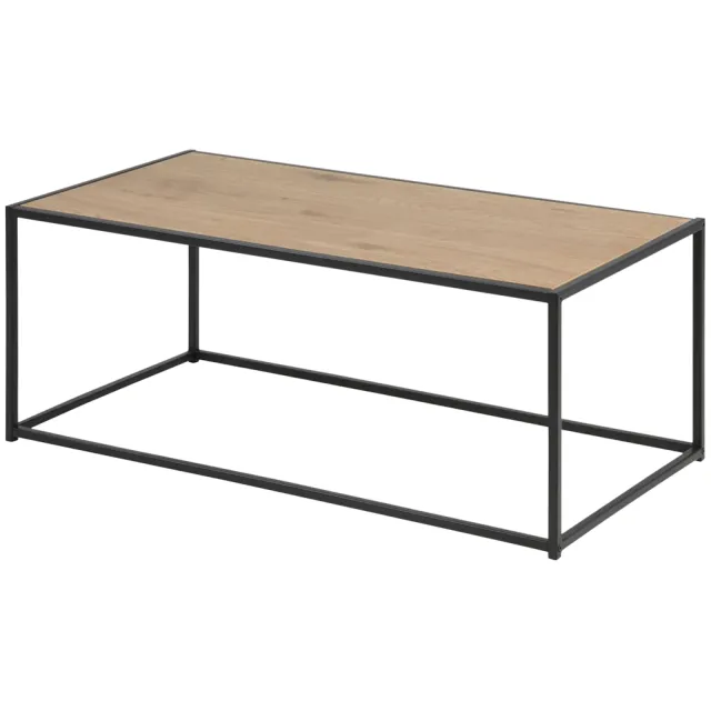 Lisomme Vic houten salontafel naturel - 100 x 50 cm Bruin