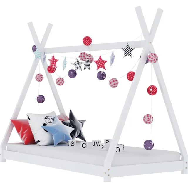 vidaXL Kinderbedframe massief grenenhout wit 70x140 cm, foto 2