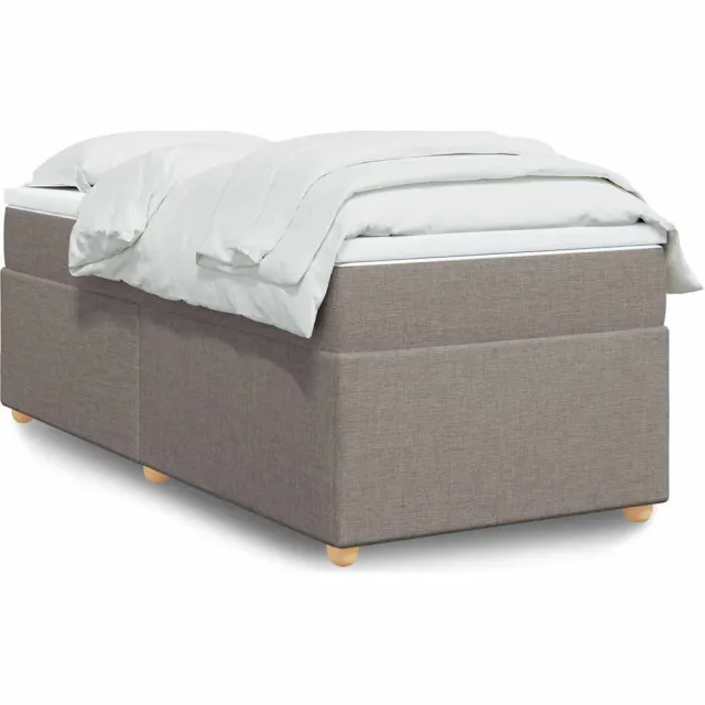 vidaXL Boxspring met matras stof taupe 90x200 cm