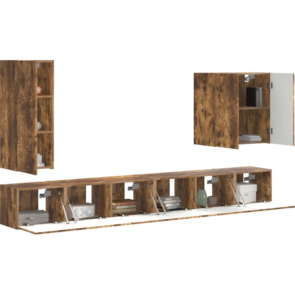 vidaXL TV Wandkast Set 6 st 78,5 x 30 x 29,5 cm Gerookt eiken, foto 3