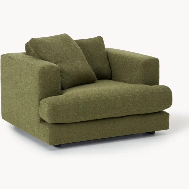 Westwing Collection Bouclé fauteuil Tribeca Groen