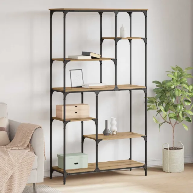 vidaXL Boekenkast 5-laags 99 x 35,5 x 176 cm Bewerkt hout bruin, foto 2