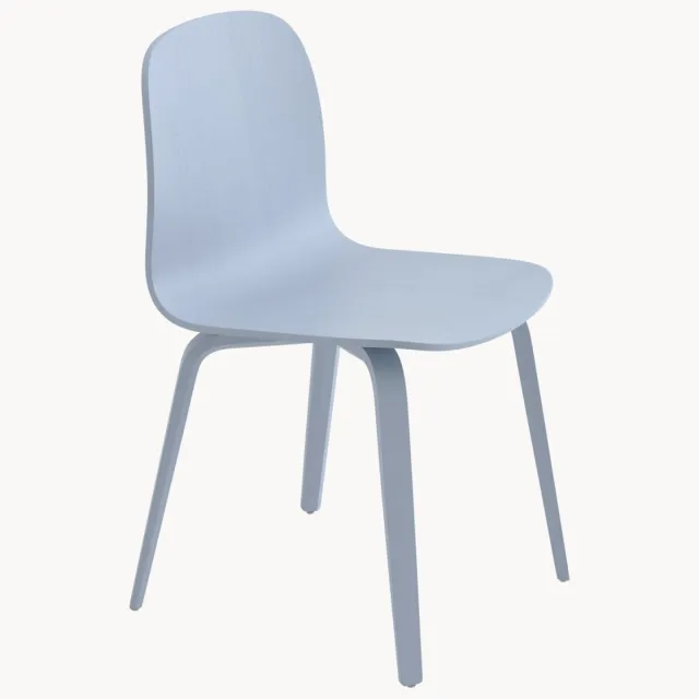Muuto Houten eetkamerstoel Visu Lichtblauw