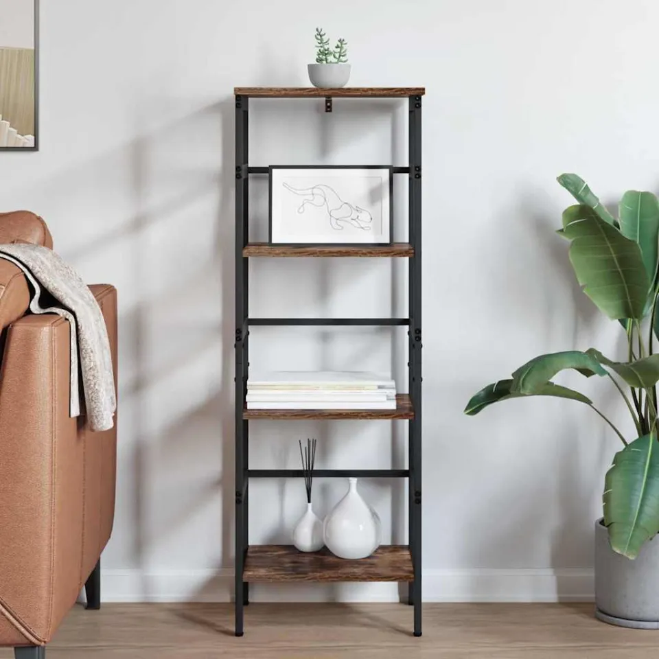 vidaXL Boekenkast 3-laags 40 x 29,5 x 115 cm Bewerkt hout bruin, foto 3