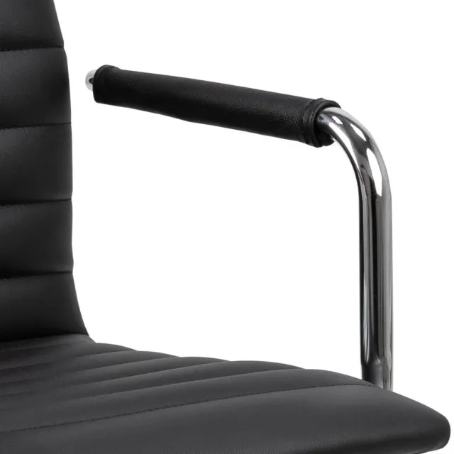 Giga Living Bureaustoel Wistra - Zwart Leer - Draaibaar - 58x51x103cm
