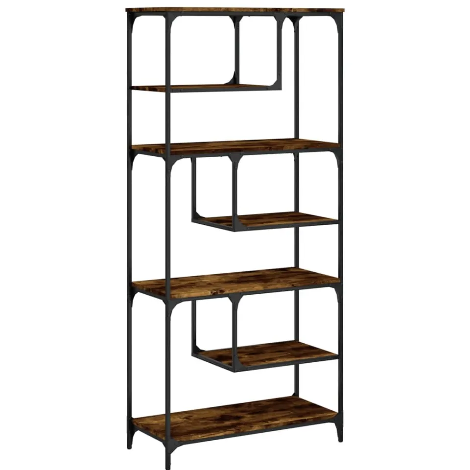 vidaXL Boekenkast 81x36x176 cm bewerkt hout gerookt eikenkleurig, foto 3