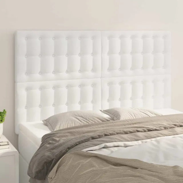 vidaXL Hoofdbord wit 144x5x118/128 cm kunstleer
