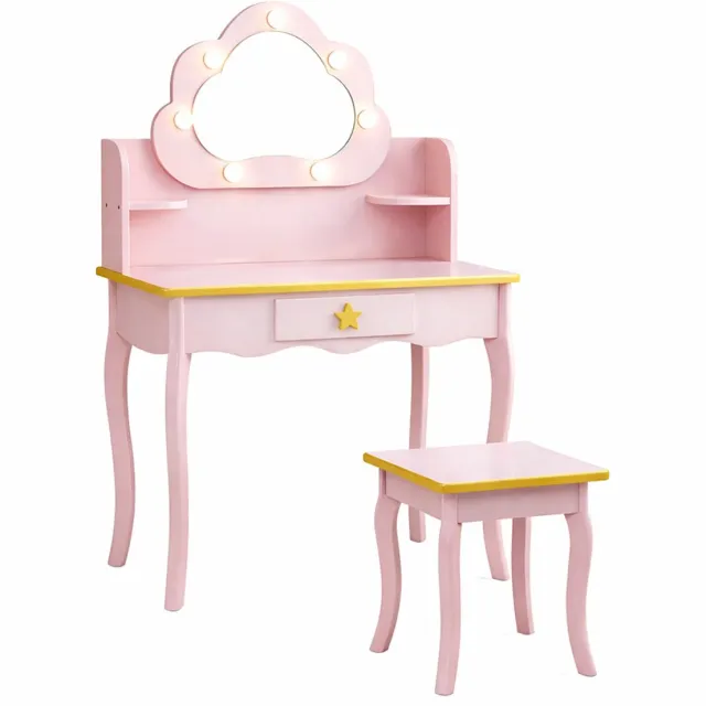 Baninni Kaptafel voor Kinderen met LED-verlichting Cloudy Roze