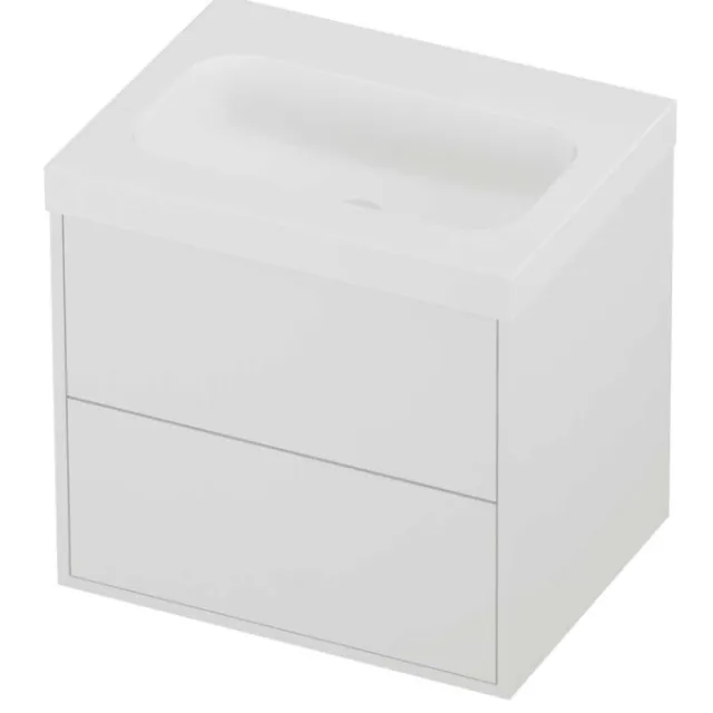 Proline Haga Badmeubelset Polystone Mezza Zonder Kraangat 60x46x58 cm Mat Wit Mat White