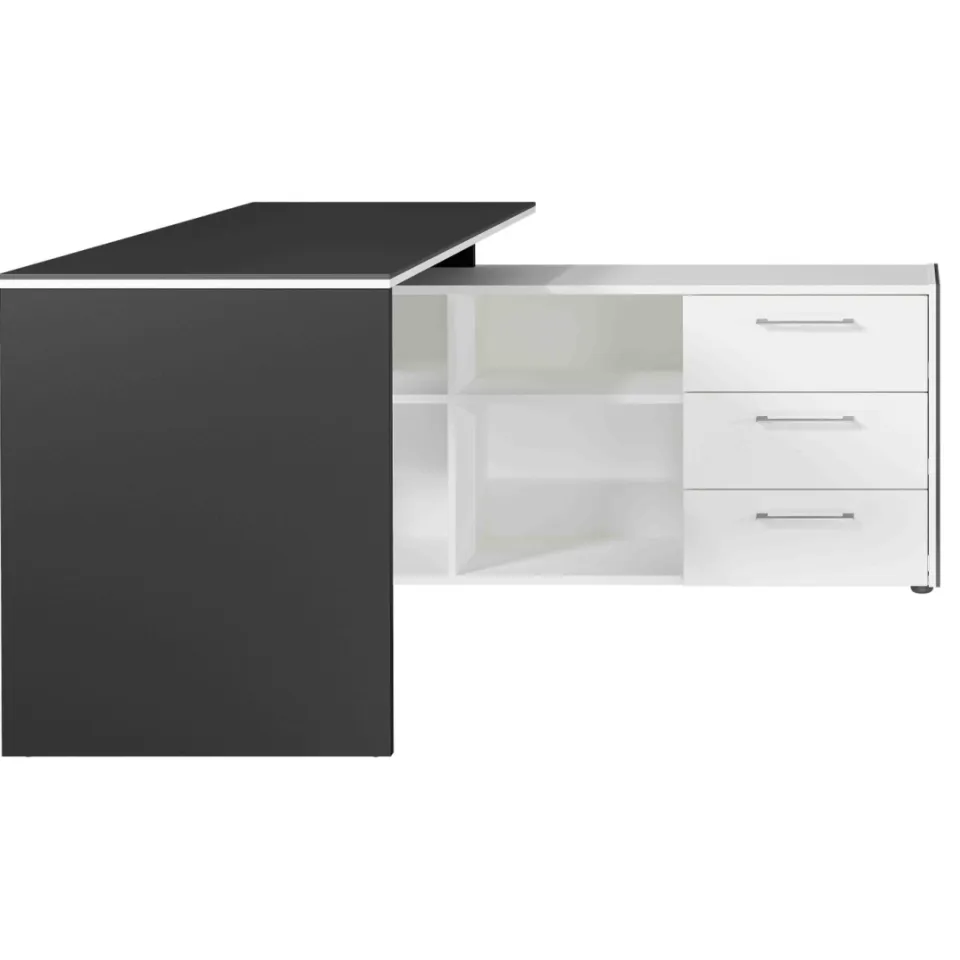 Hoekbureau Minerva Grafiet Wit, foto 2