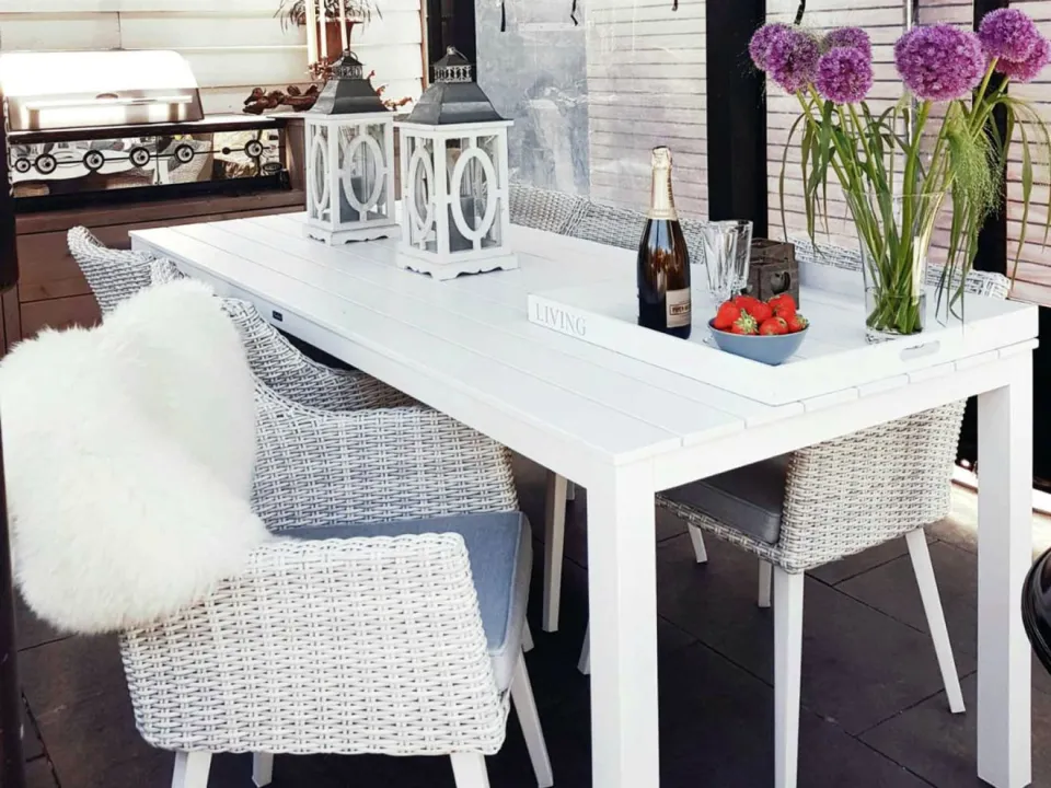 Manifesto Furniture Manifesto Menzano dining tuintafel 220x90x75cm wit, foto 2