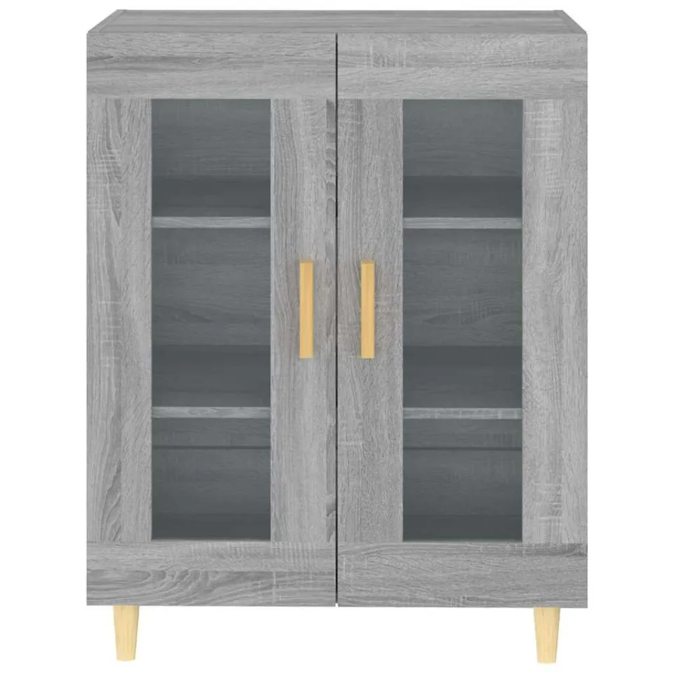 vidaXL Dressoir 69,5x34x90 cm bewerkt hout grijs sonoma eikenkleurig, foto 4