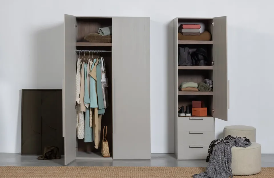 WOOOD Rens kledingkast 1-deurs pebble grey, foto 2