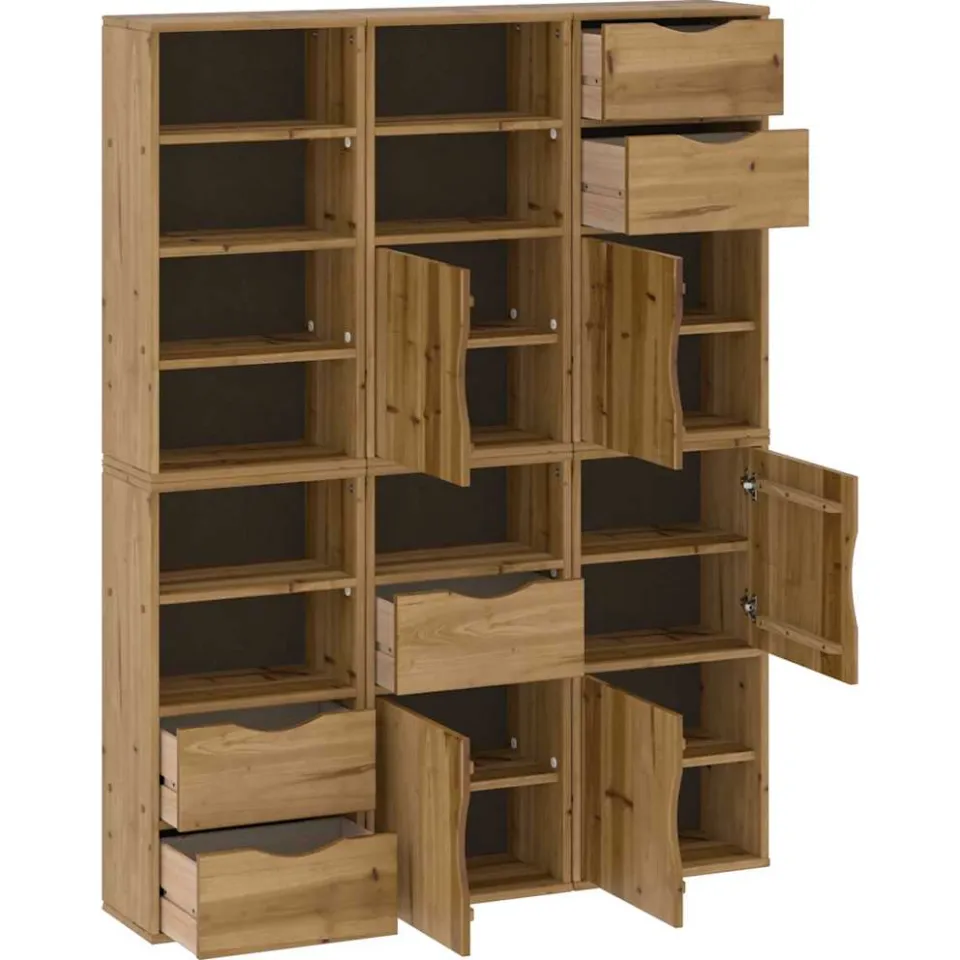 vidaXL Bijzetkasten 6 st "ODDA" 40x24x79 cm massief grenenhout bruin, foto 4