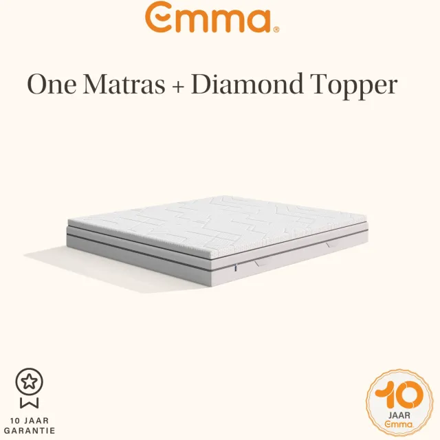 Emma One matras met Diamond topper wit, foto 2