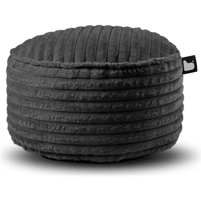 Extreme Lounging b-poef ribfluweel voor binnen - stormgrijs