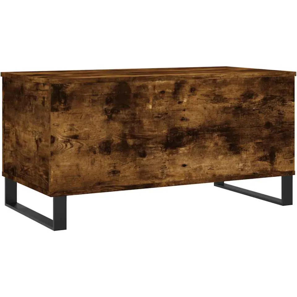 vidaXL Salontafel 90x44,5x45 cm bewerkt hout gerookt eikenkleurig Bruin