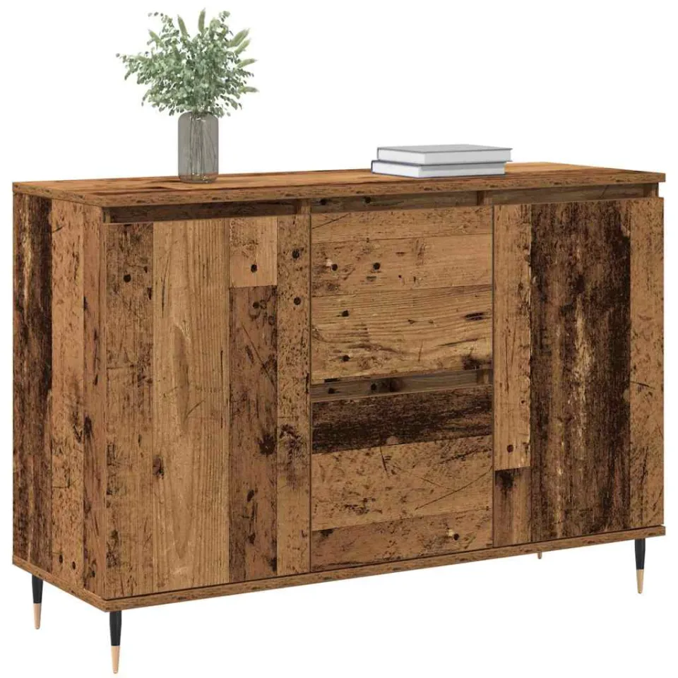 vidaXL Dressoir Oudhout 101,5 x 35 x 70 cm Bewerkt hout Bruin