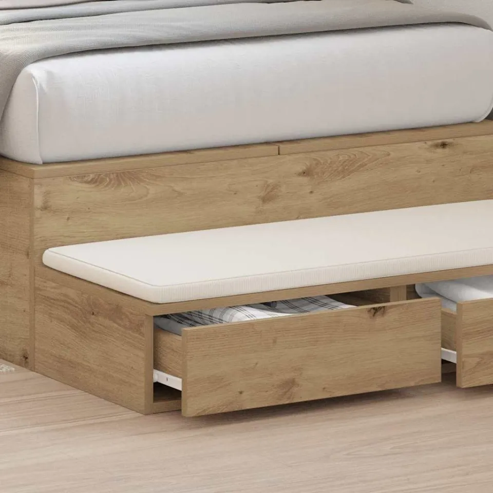 vidaXL Bedlades Artisan Eiken 100 x 36,5 x 16,5 cm Bewerkt hout, foto 3