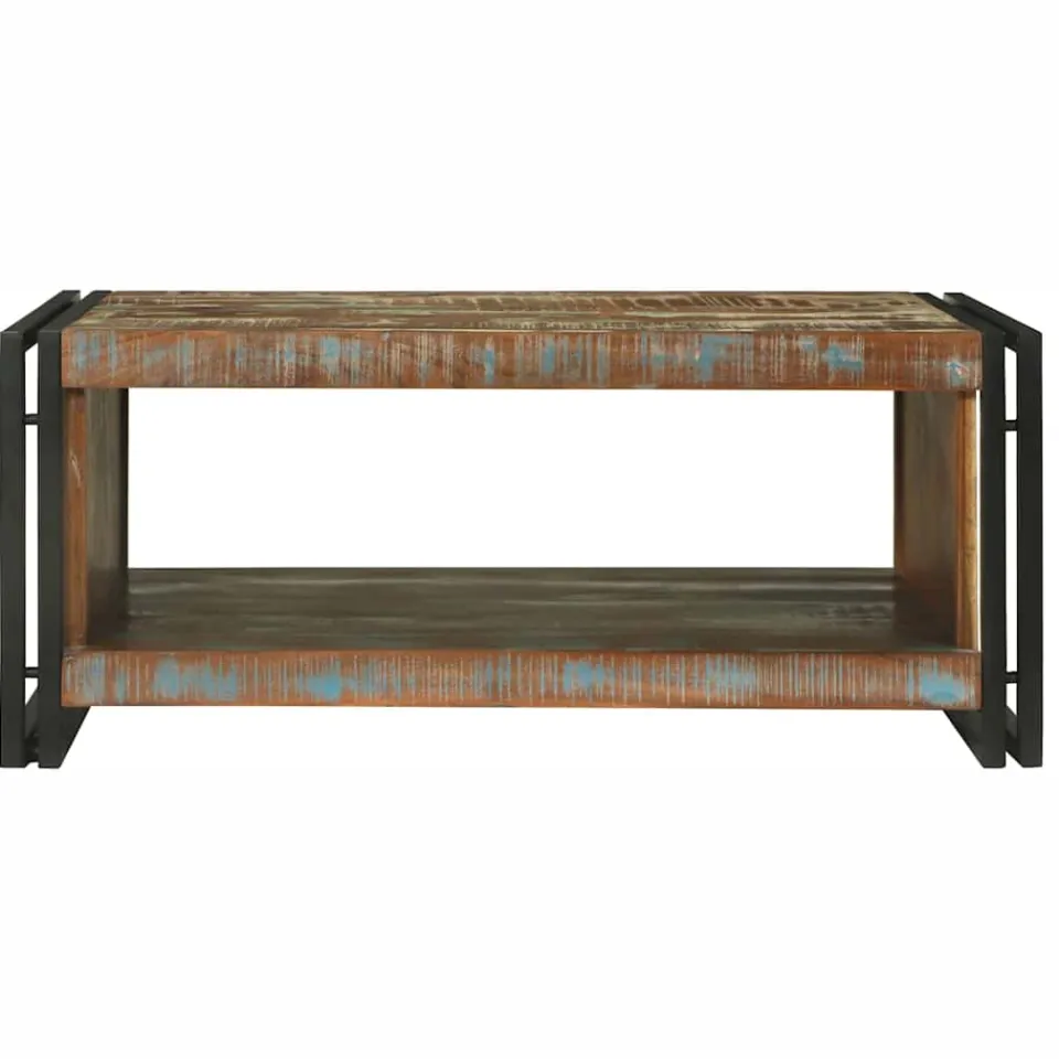 vidaXL Salontafel Multikleur 90 x 50 x 38 cm Massief Gerecycled Hout meerkleurig, foto 2