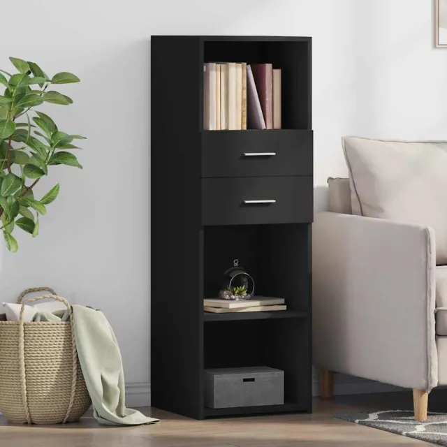 vidaXL Hoge kast 40x42,5x124 cm bewerkt hout zwart, foto 2