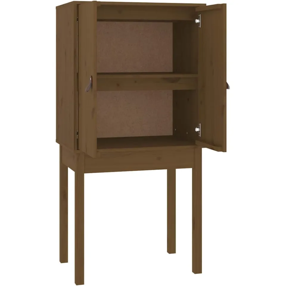 vidaXL Hoge kast 60x40x120 cm massief grenenhout honingbruin