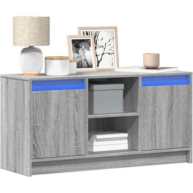 vidaXL Tv-meubel met LED 100x34x50 cm bewerkt hout grijs sonoma eiken, foto 2