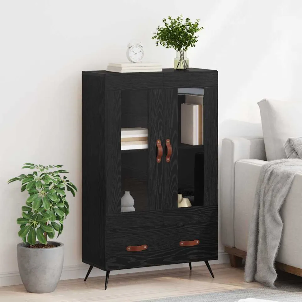 vidaXL Highboard Zwart Eiken 69,5 x 31 x 115 cm, foto 4