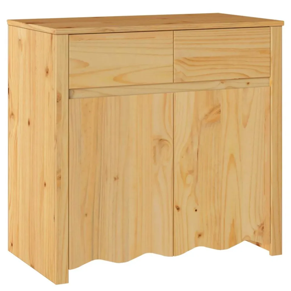 vidaXL Dressoir Drammen Eiken 79 x 43 x 75.5 cm Massief grenenhout, foto 3