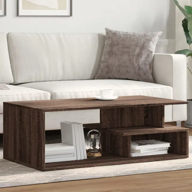 vidaXL Salontafel 102x55x35 cm bewerkt hout bruin eikenkleur