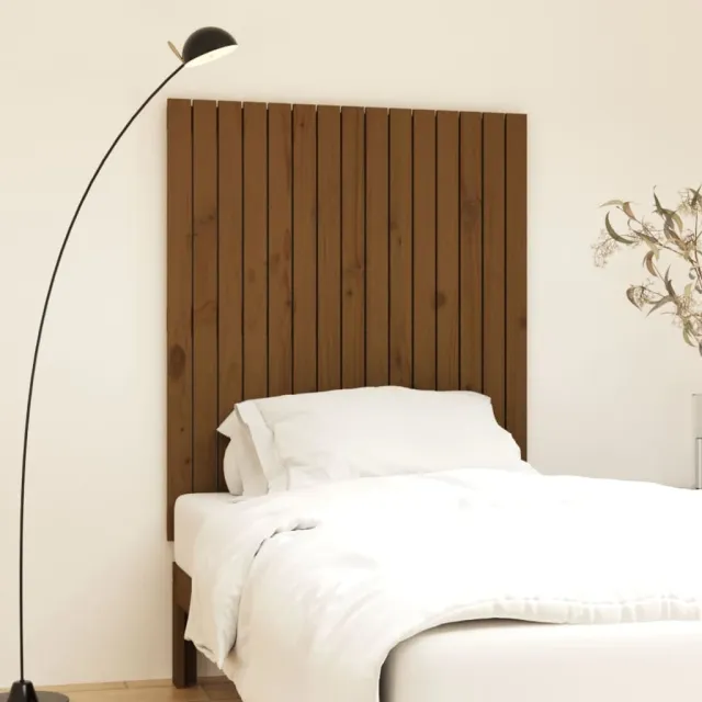 vidaXL Wandhoofdbord 95,5x3x110 cm massief grenenhout honingbruin
