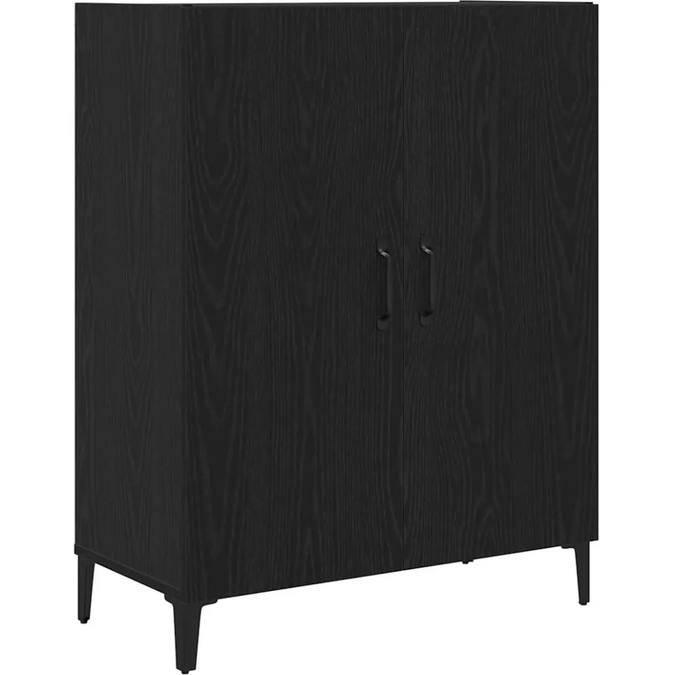vidaXL Dressoir 69,5x34x90 cm spaanplaat zwart eikenkleurig