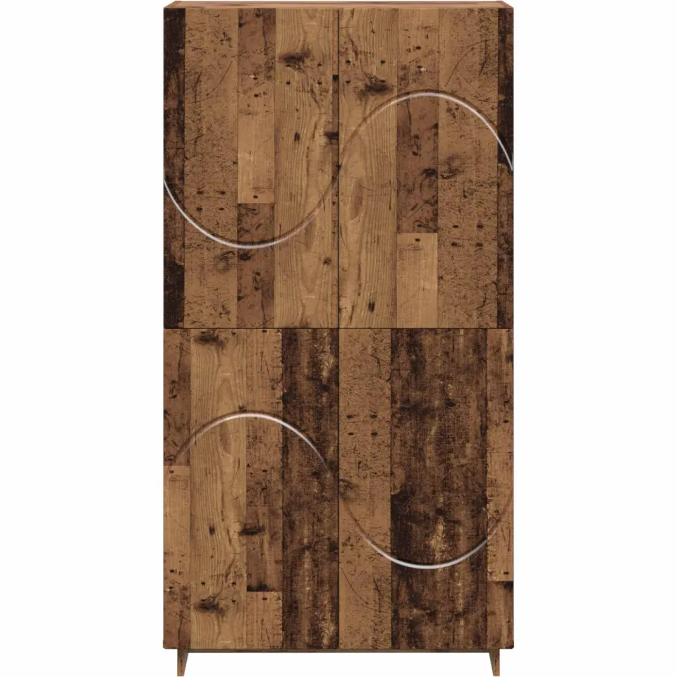 vidaXL Hoge kast Oud hout 79 x 41 x 151 cm Bewerkt hout bruin, foto 4
