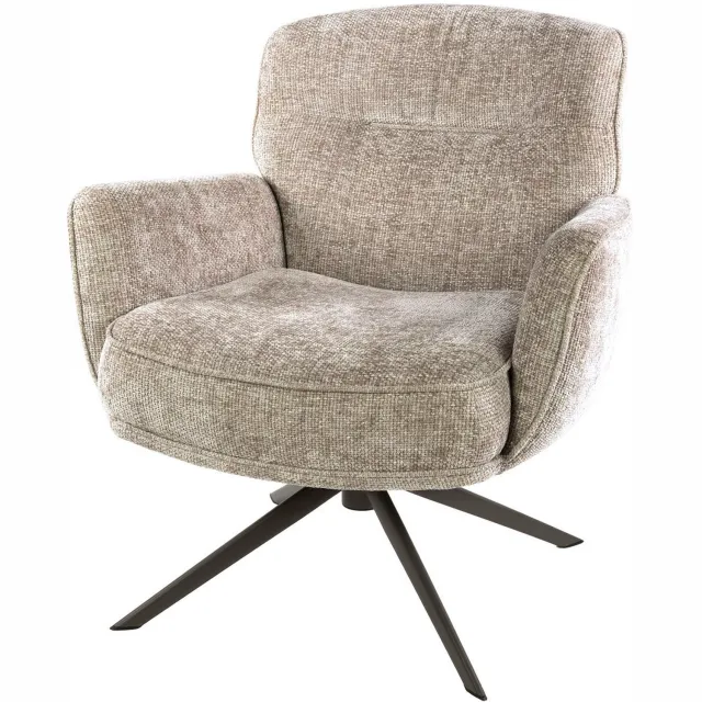 Nest of Nora Fauteuil Vinja - 360° draaibaar met pocketvering - Chenille bekleding - Hoven zand-bruin